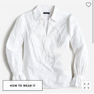 J. Crew Scalloped Poplin Popover Top